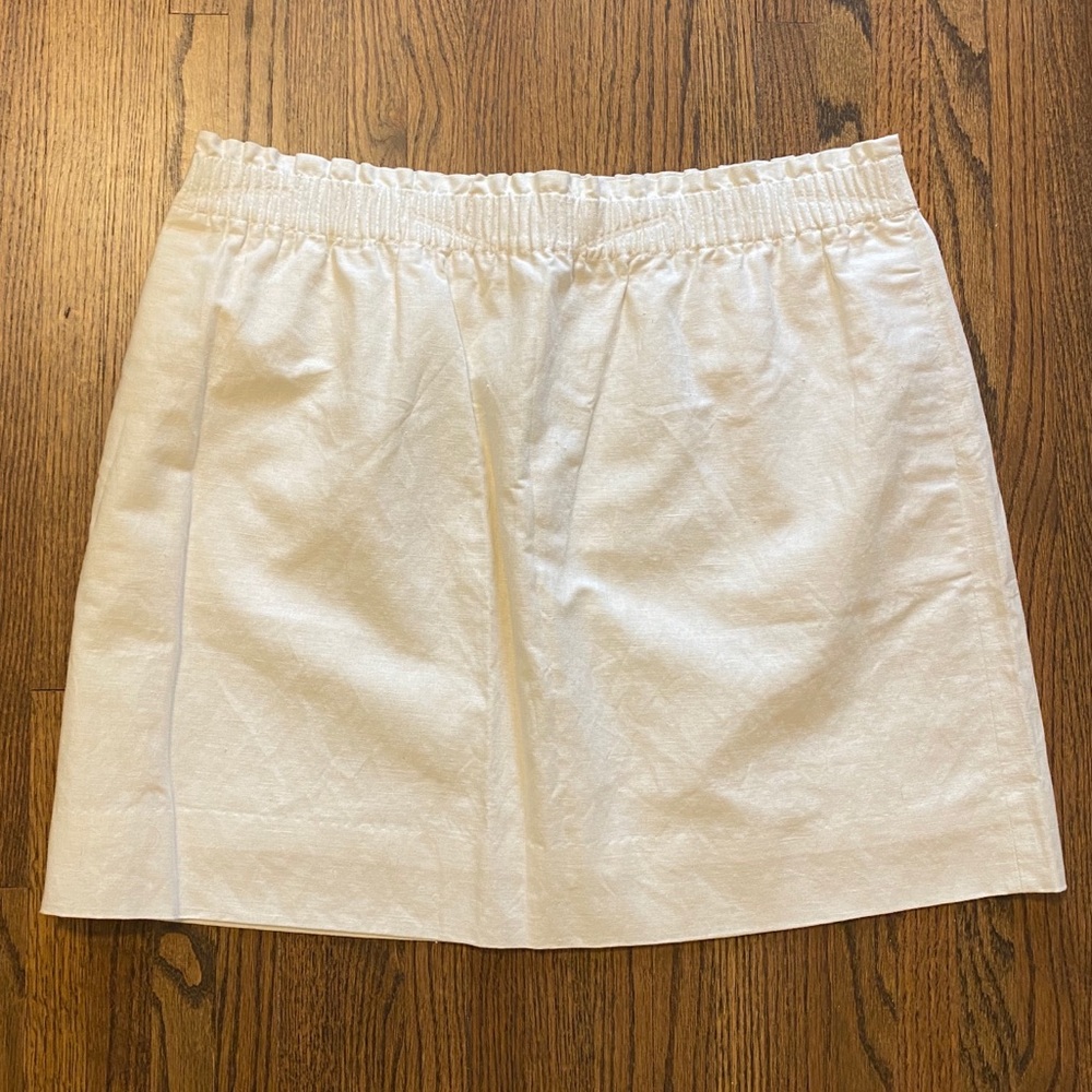 J Crew White Elastic Skirt with Pockets